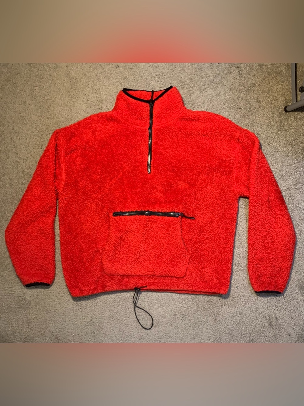 No Boundaries XXXL (21) Women’s Juniors Plush Fleece Quarter Pullover Red